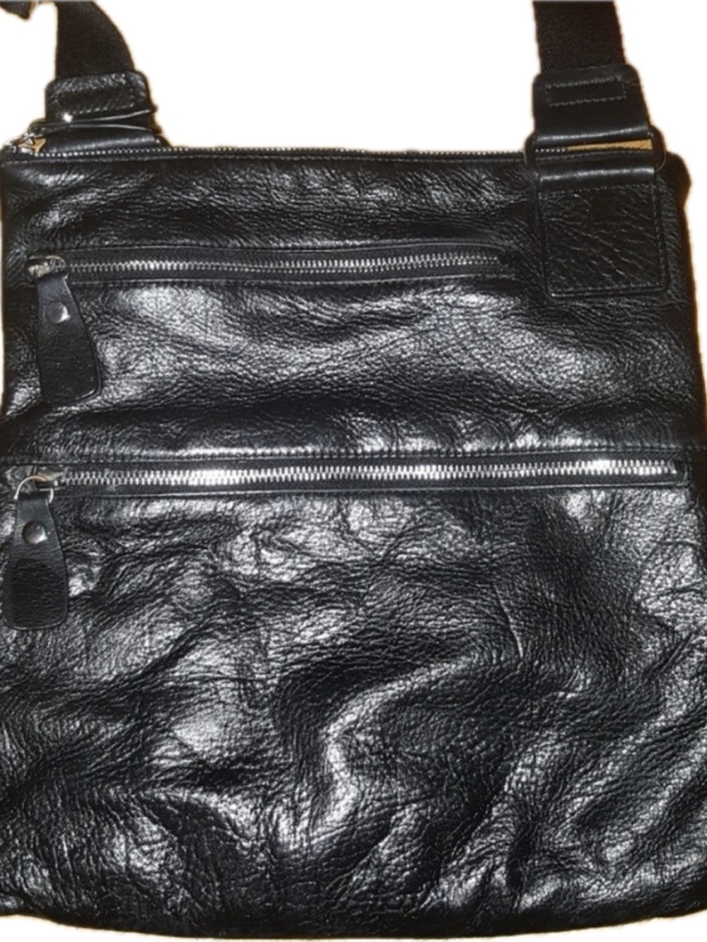 margot Black Leather Crossbody Shoulder Bag